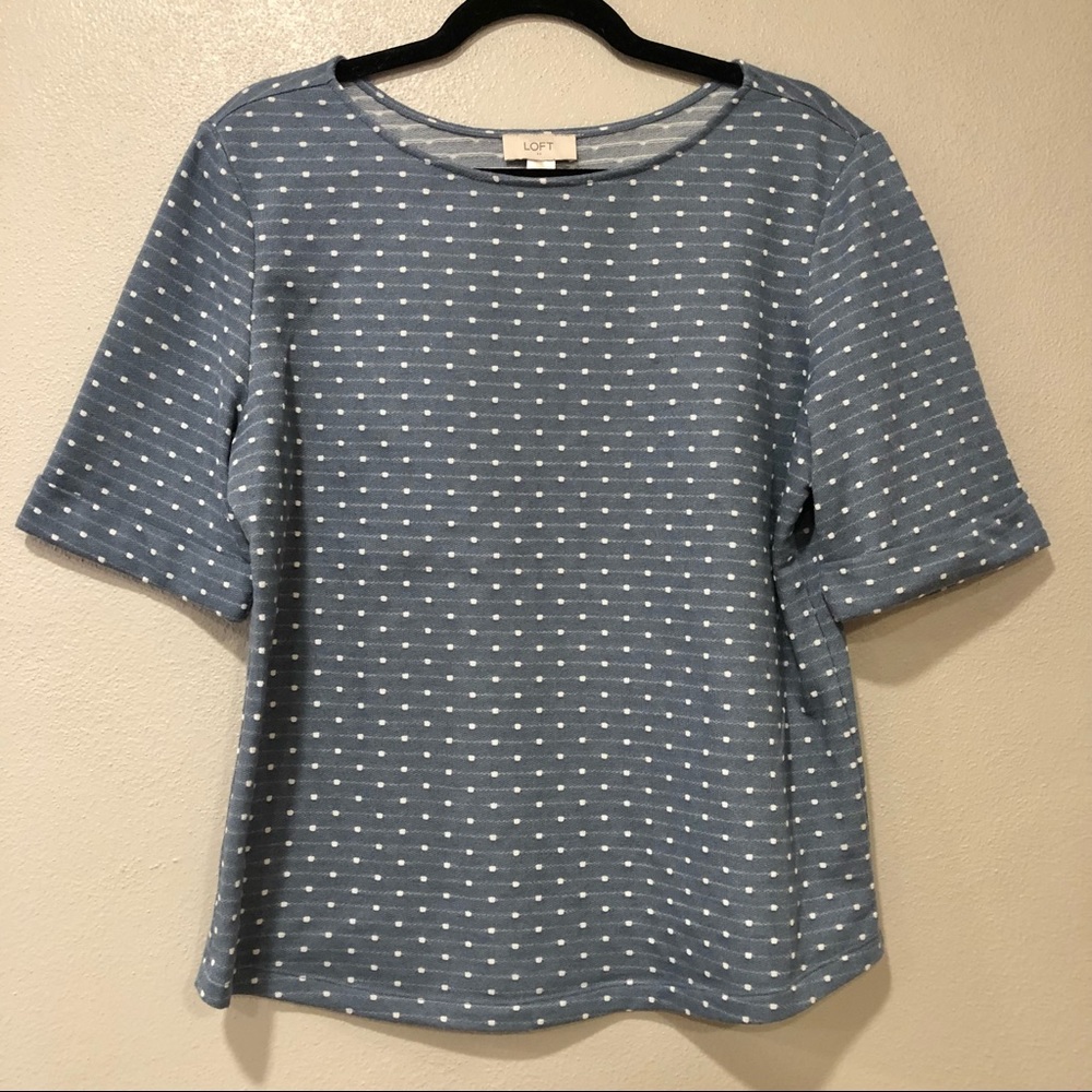 Blue/white Polka Dot LOFT Top